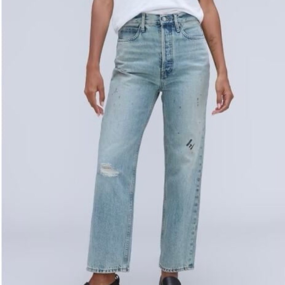 Everlane The Rigid Way-High Jean in Paint Splatter NWOT